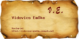 Vidovics Emőke névjegykártya